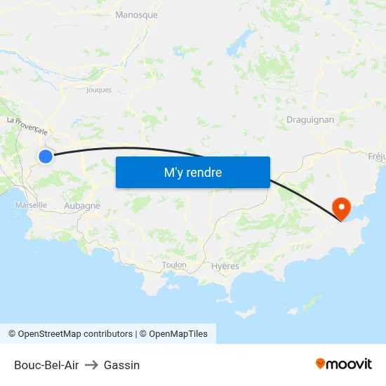 Bouc-Bel-Air to Gassin map