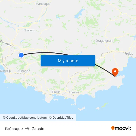 Gréasque to Gassin map