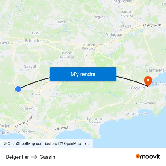 Belgentier to Gassin map