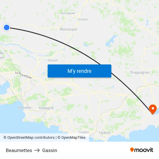 Beaumettes to Gassin map