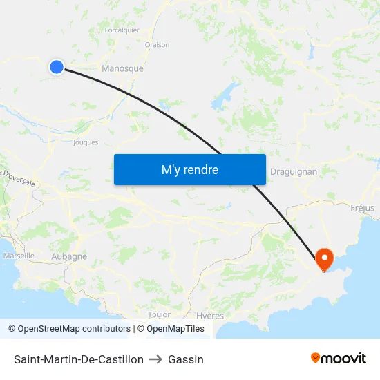 Saint-Martin-De-Castillon to Gassin map