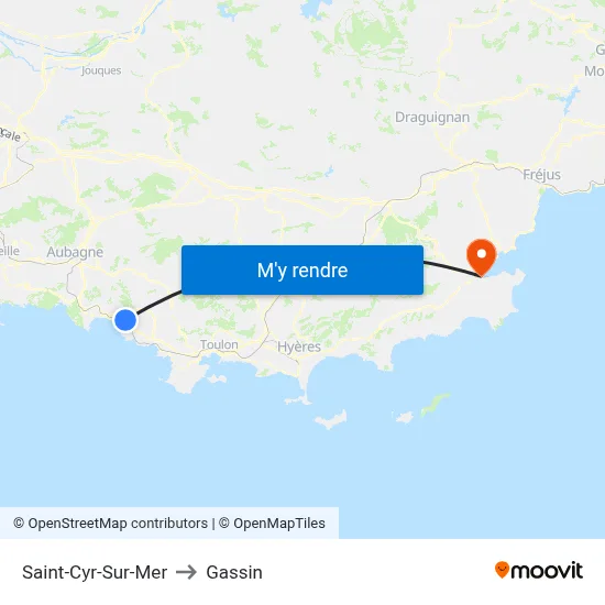 Saint-Cyr-Sur-Mer to Gassin map