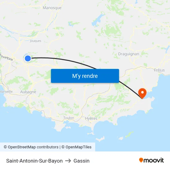 Saint-Antonin-Sur-Bayon to Gassin map