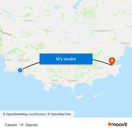 Cassis to Gassin map