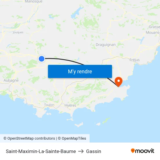 Saint-Maximin-La-Sainte-Baume to Gassin map