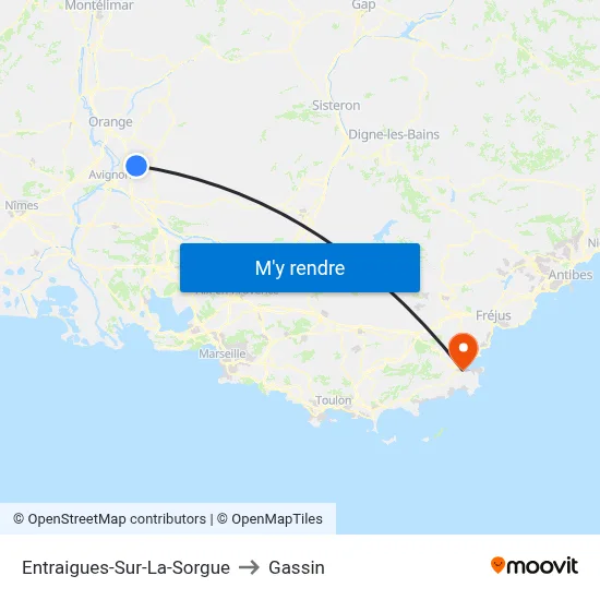 Entraigues-Sur-La-Sorgue to Gassin map