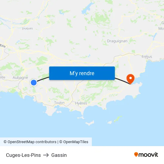 Cuges-Les-Pins to Gassin map