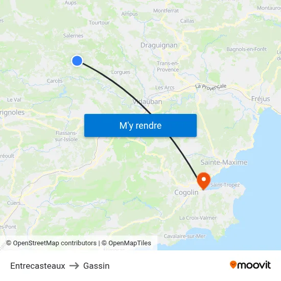 Entrecasteaux to Gassin map