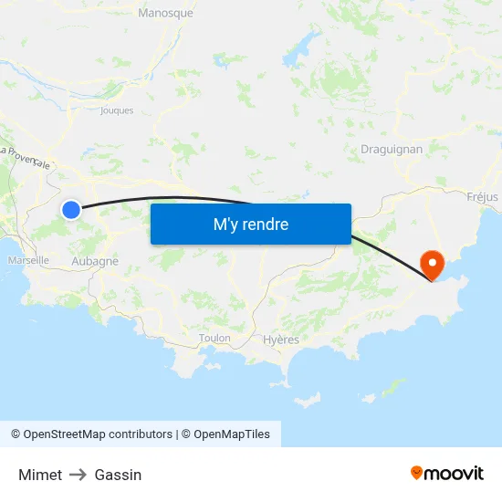 Mimet to Gassin map