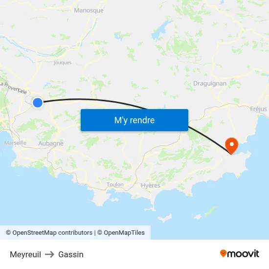 Meyreuil to Gassin map