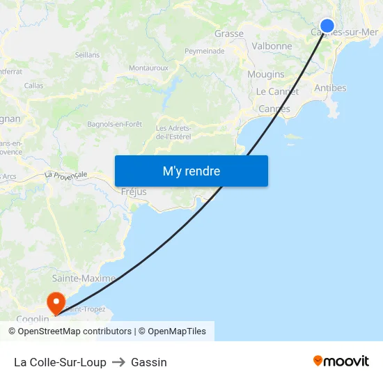 La Colle-Sur-Loup to Gassin map