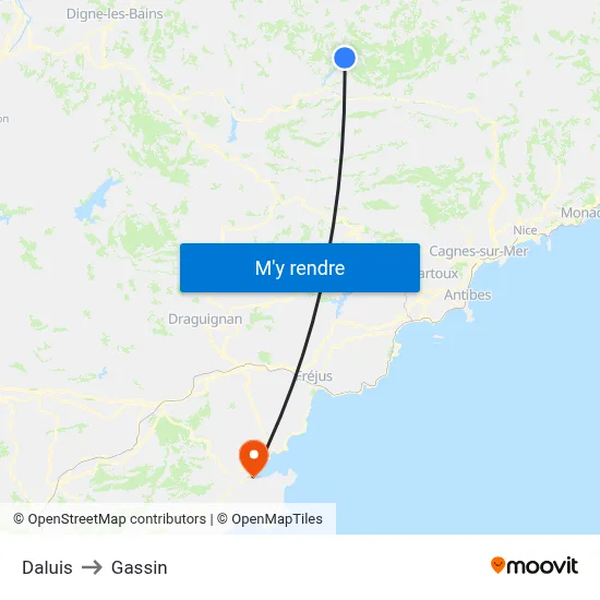 Daluis to Gassin map
