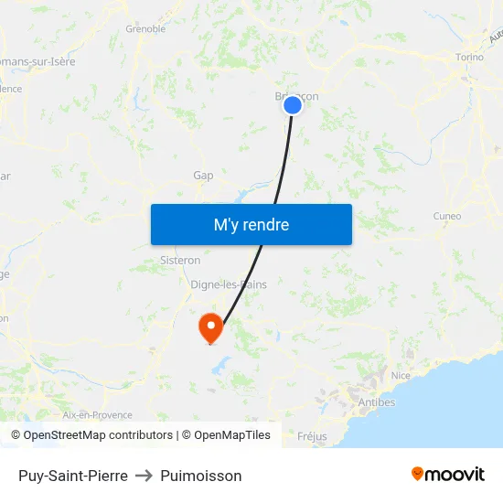 Puy-Saint-Pierre to Puimoisson map