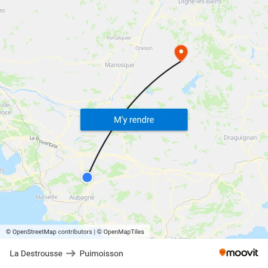 La Destrousse to Puimoisson map