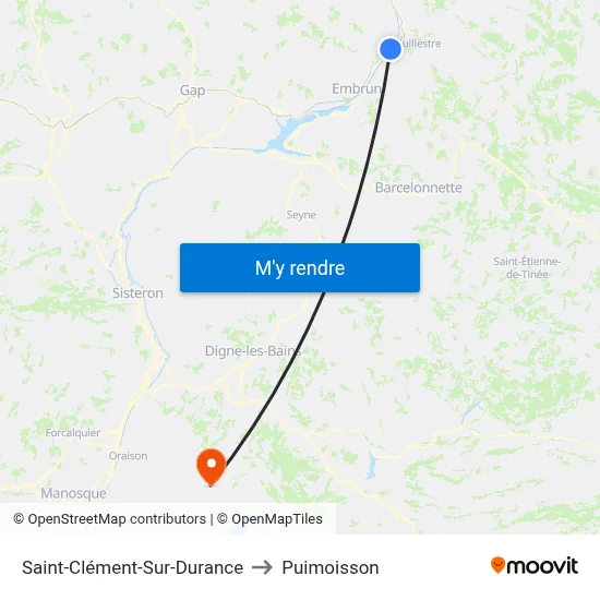 Saint-Clément-Sur-Durance to Puimoisson map