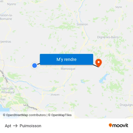 Apt to Puimoisson map