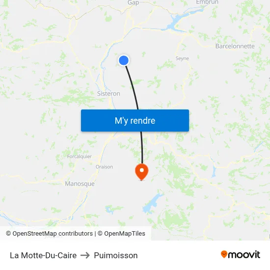 La Motte-Du-Caire to Puimoisson map