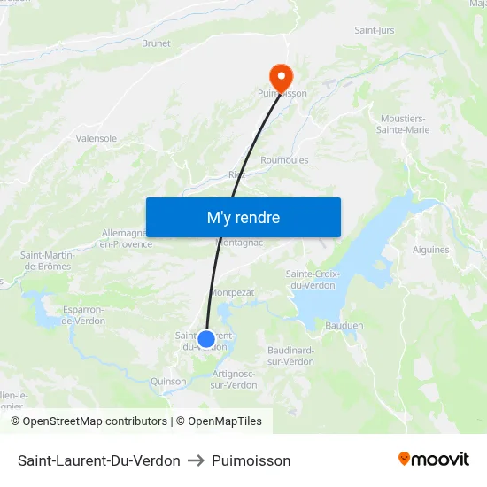 Saint-Laurent-Du-Verdon to Puimoisson map