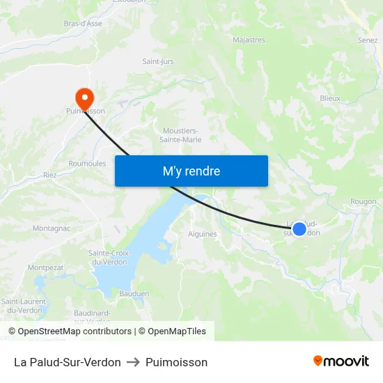 La Palud-Sur-Verdon to Puimoisson map