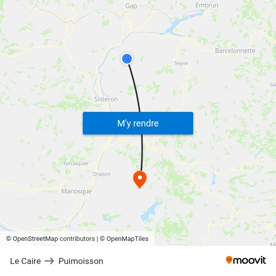 Le Caire to Puimoisson map