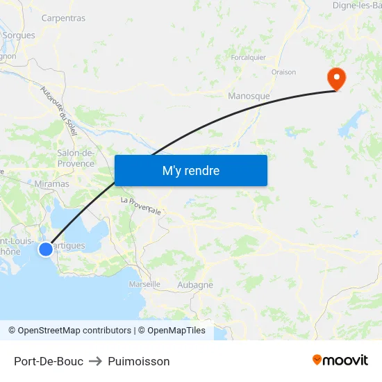 Port-De-Bouc to Puimoisson map