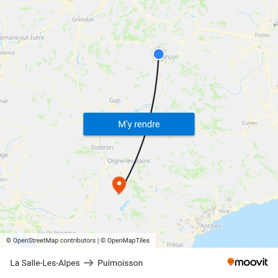 La Salle-Les-Alpes to Puimoisson map
