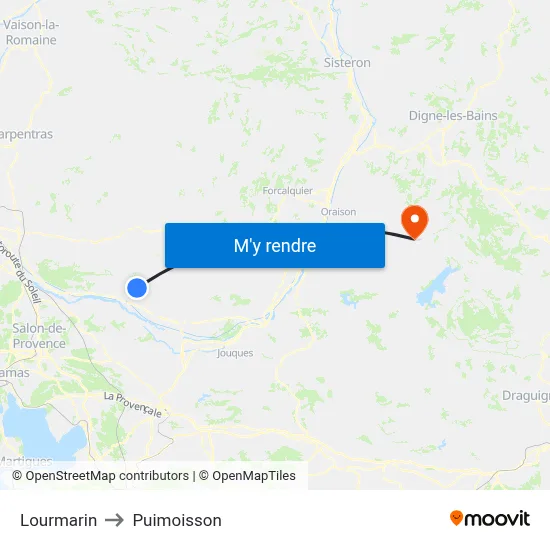 Lourmarin to Puimoisson map