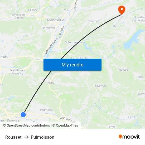 Rousset to Puimoisson map