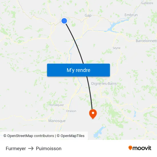Furmeyer to Puimoisson map