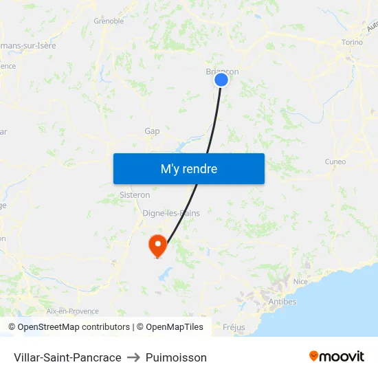 Villar-Saint-Pancrace to Puimoisson map
