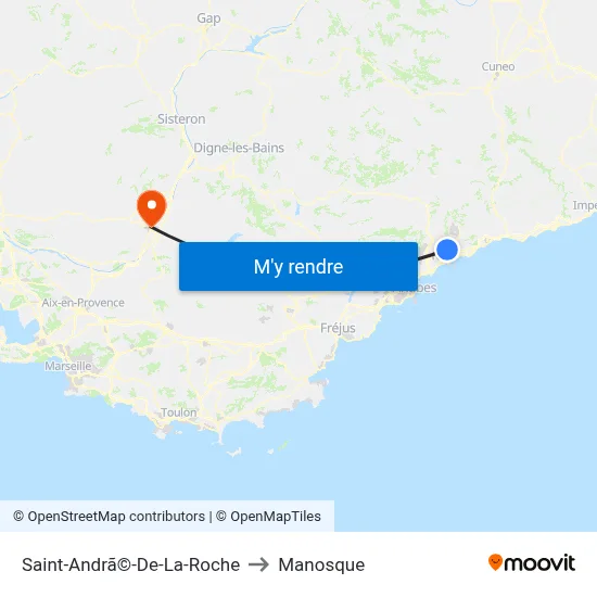 Saint-Andrã©-De-La-Roche to Manosque map
