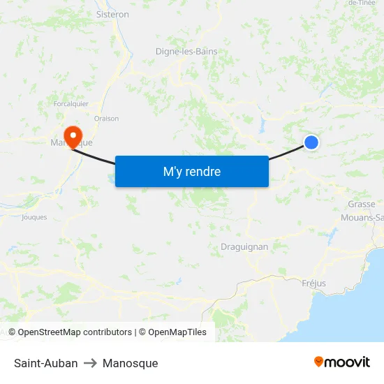 Saint-Auban to Manosque map
