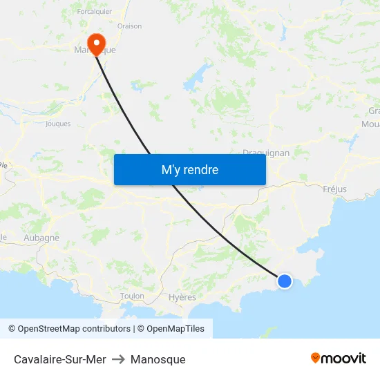 Cavalaire-Sur-Mer to Manosque map