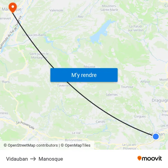 Vidauban to Manosque map