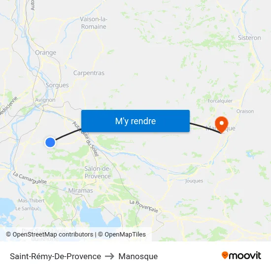Saint-Rémy-De-Provence to Manosque map