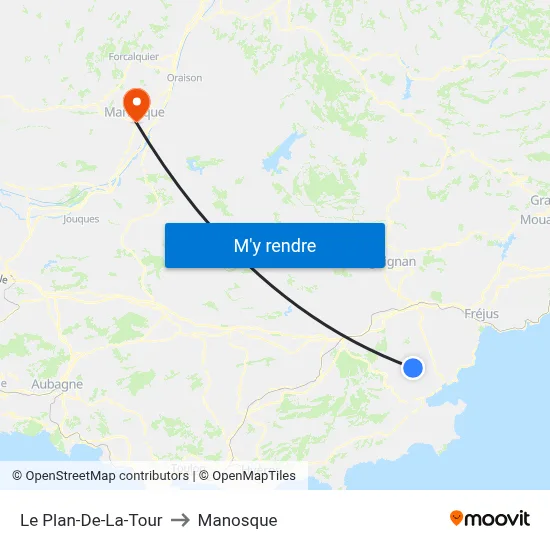 Le Plan-De-La-Tour to Manosque map