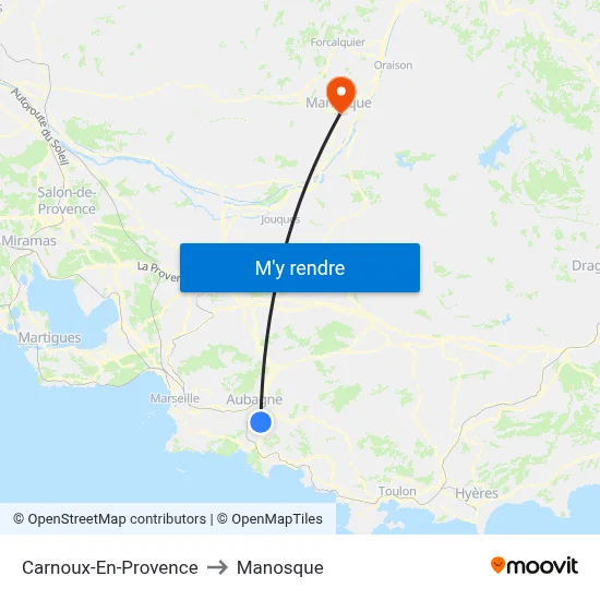 Carnoux-En-Provence to Manosque map