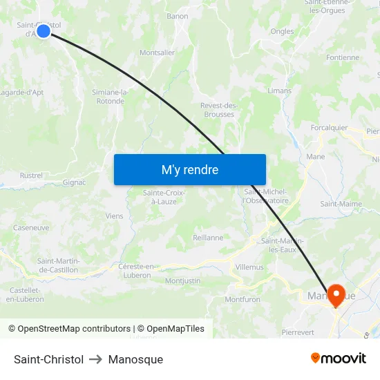Saint-Christol to Manosque map
