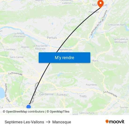 Septèmes-Les-Vallons to Manosque map