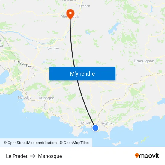Le Pradet to Manosque map