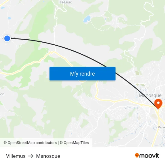 Villemus to Manosque map