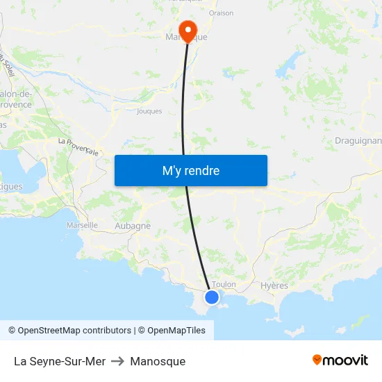La Seyne-Sur-Mer to Manosque map