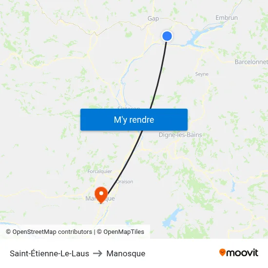 Saint-Étienne-Le-Laus to Manosque map