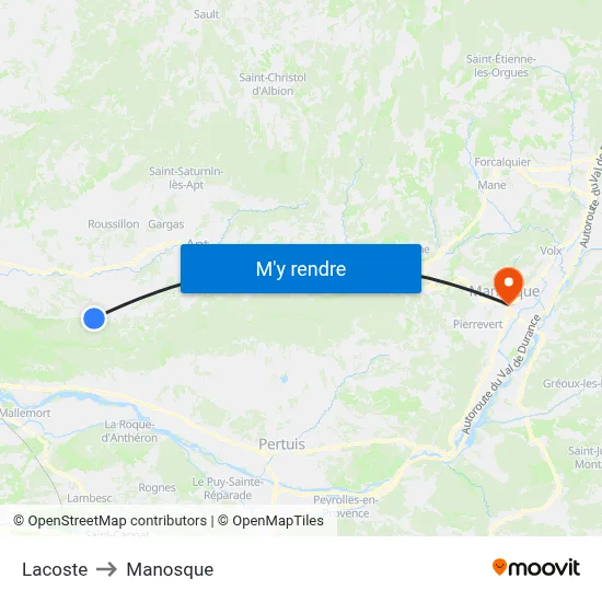 Lacoste to Manosque map