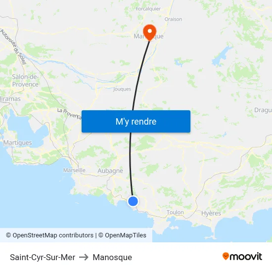 Saint-Cyr-Sur-Mer to Manosque map
