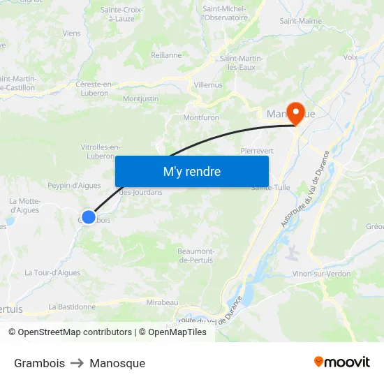 Grambois to Manosque map
