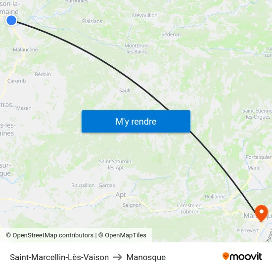 Saint-Marcellin-Lès-Vaison to Manosque map