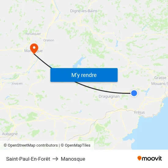 Saint-Paul-En-Forêt to Manosque map