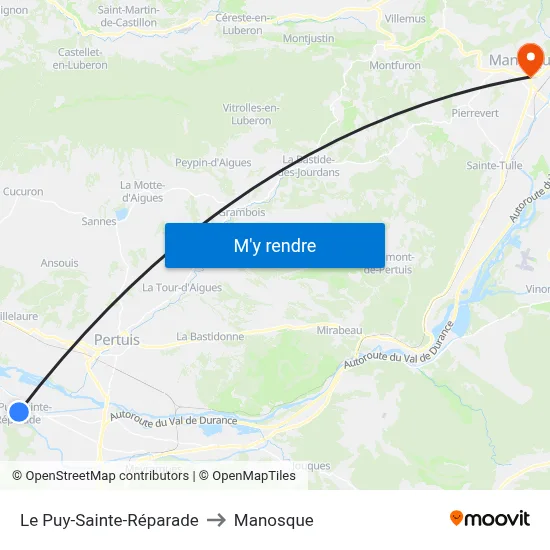 Le Puy-Sainte-Réparade to Manosque map