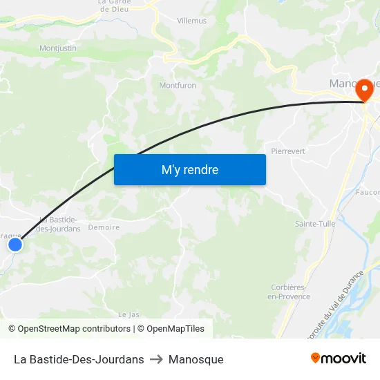 La Bastide-Des-Jourdans to Manosque map